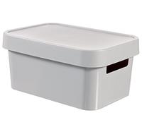 Curver Storage Box Infinity mit Deckel 26,8x18,6x12,4cm in Light Grey, 26.8 x 18.6 x 12.4 cm