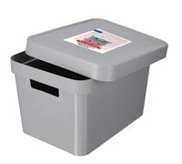 Curver Storage Box Infinity With Lid 17L In Light Grey, 36.3X27X22.2 Cm
