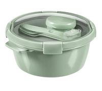 Curver Storage Box, Lunch Box Round 1.6L with Cutlery-Recycled (Smart ECO Line) 249948