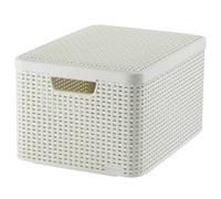 Curver Storage Box with Lid Style L 30L Creamy White Storage Container Box