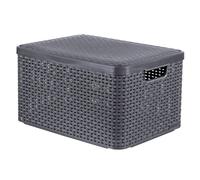 Curver Storage Box with Lid Style L 30L Metallic Silver Household Storage Box