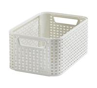 Curver Style 205824 in Rattan Style Storage Box Polypropylene, ivory, 7 litres