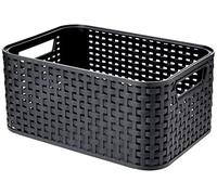 Curver Style 205826 Storage Basket Rattan Look Size S Second-Generation Polypropylene
