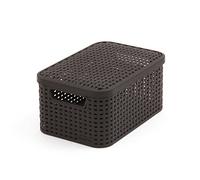 Curver Style 205839 Storage Box Rattan Look Size S with Second-Generation Lid Polypropylene