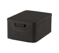 Curver Style 205847 Storage Box Rattan Look Size M with Second-Generation Lid Polypropylene