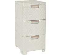CURVER STYLE Drawer Tower, Cream, 37.8 x 32.8 x 60 cm