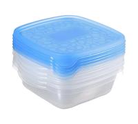 Curver 00469-862-00 Take-Away food storage container, Set of 5, 0.6 L transparent/Blue