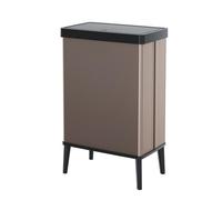 CURVER Verto 54L High Waste Bin, Push Lid, Sl esign, Easy Assembly, Recycling Friendly, Pearl Rose