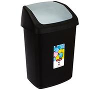 Curver Waste Bin with Swinging Lid, Black/Grey, 10 Litre