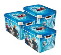 Curver Women's Frozen Themed Storage Boxes with Lids 3 x 22L Curver Multicolor