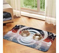 Curves and Eddies Pet Feeding Mat Dog Cat Eating Food Absorbent Leather Tablecloth for and Water Bowl Waterproof No Stains Quick Dry Non-Slip 17.72 * 11.8IN