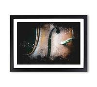 Curves of The Cello Paint Splash Framed Print | A2 Black Framed Wall Art | Ready to Hang | Modern Nature Picture | Living Room Bedroom Lounge Office