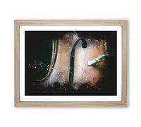 Curves Of The Cello Paint Splash Modern Art Framed Print | A2 Oak Framed Wall Art | Ready to Hang | Modern Nature Picture | Living Room Bedroom Lounge Office