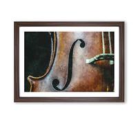 Curves of The Cello Painting Framed Print | A2 Walnut Framed Wall Art | Ready to Hang | Modern Historical Picture | Living Room Bedroom Lounge Office