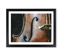 Curves Of The Cello Painting Modern Art Framed Wall Art Print, Ready to Hang Picture for Living Room Bedroom Home Office Décor, Black A3 (46 x 34 cm)