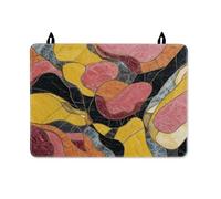 Curves Stove Top Cover for Electric Stove, Modern Abstract Shapes Lines None Yellow Washable Glass Top Cover for Kitchen Kitchen Cooking Essentials 28x20 Inch