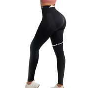 Curvphilo Women's Compression Leggings Butt Lifting Work Out Athletic Gym High Waist Tummy Control Stretchy with Pockets, Black, XS