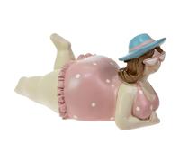 Curvy Beach Lady Freestanding Ornament - Plump Vintage Style Bather - Nautical Homeware Decoration