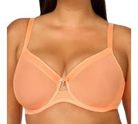 Curvy Couture Womens Sheer Mesh Full-Coverage Unlined Underwire Bra, Orange Tang, 42H US