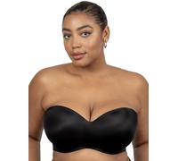 Curvy Couture Women's Smooth Strapless Multi-Way Bra, Black Hue, 36E