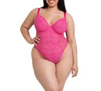 Curvy Kate All Night Lace Plunge Bodysuit Hot Pink/Blush Pink 34J