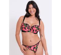 Curvy Kate Boost In Bloom Padded Balcony Bra Lingerie In Black Black