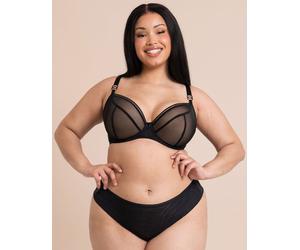 Curvy Kate Bra Underwired Plunge Lifestyle Mesh Womens Ladies Black Size D-J