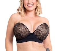 Curvy Kate Bra Hey Girls Superplunge Strapless Multiway Plunge Black/Latte 36F UK