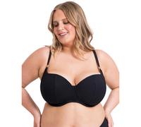 Curvy Kate Underwired Balcony Bikini Top Jet Set Padded Womens Ladies Sport Beach Swimwear Black Cup Size 30E
