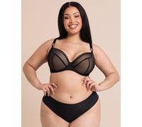 Curvy Kate Lifestyle Plunge Bra Wired Mesh Lingerie In Black Black