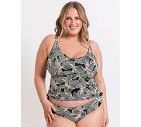 Curvy Kate Ripple Reef Tankini Top Black Print 38J/JJ