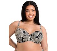 Curvy Kate Underwired Balcony Bikini Top Ripple Reef Padded Womens Ladies Sport Beach Swimwear Black Print Cup Size 40FF