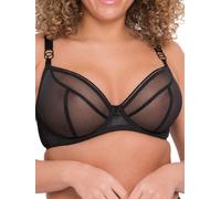 Curvy Kate Women's Plunge Bra Lifestyle, Underwired, Non-Padded, Sheer, Black 40E