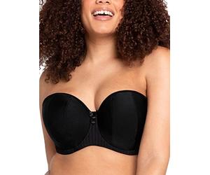 Curvy Kate Women's Luxe Strapless Bra Multiway Everyday Bra, Black, 28HH