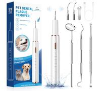 CURVY MOON Electric Dog Plaque & Tartar Remover - Pet Teeth Cleaning Kit with LED Light, 5 Adjustable Modes, Safe and Low Noise - Easy Home Dental Care for Dogs and Cats