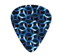 Curvy Shaped Entangled Guitar Picks Picks 12 Pack with Thin Box,Curvy Shaped Entangled Complex Industrial Modern Mesh Machinery,Special Guitar Plectrums Gift Set for Guitarist,Dark Blue