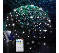 Curyidy Solar Net Lights Outdoor Mesh Lights Christmas Decorations, 240LED String Tree Wrap Waterproof 19 Modes for Bushes, Fence,Garden, Shrubs,Trunk, Halloween,Xmas Decor (White, 9.8ft x 6.6ft)