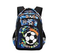 Cusangel Children's Backpack Girls Boys Teenagers School Backpack Ergonomic & Adjustable School Bag Weatherproof Backpack Children with Chest Strap, a-black soccer, 16