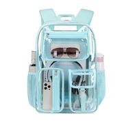 Cusangel Clear Backpack for Stadiums,16.5 x12 x5inch TPU Large Capacity See Through Backpack for Sport Events, School, Travel (16in Green)