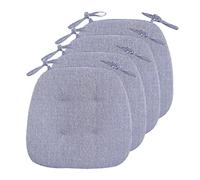 Cuscini Sedie Cucina Antiscivolo, Set di 4 Trapezio 43x41 in Lino Blu, Comfort e Stile per Sedie da Pranzo, Ideale per Casa e Ristoranti, Resistente e Facile da Pulire