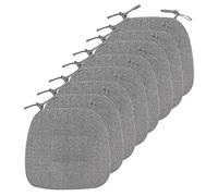 Cuscini Sedie Cucina Antiscivolo Set of 8, Trapezio 43x41 cm, Lino Resistente con Laccetti, Comfort e Stile per Sedie da Pranzo, Nero, Ideale per Casa e Ristoranti