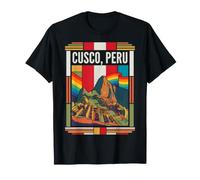 Cusco Peru Flag Machu Picchu Scenic Travel Art T-Shirt