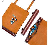 Cusdie 2 in 1 Dice Rolling Mat & Zippered Dice Holder Dice Tray- Compatible with DND Polyhedral Dice Dungeons and Dragon (Deep Red)