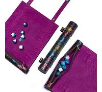 Cusdie 2 in 1 Rolling Mat & Zippered Dice Holder Tray - Compatible with DND Polyhedral Dungeons and Dragon (Colorful Dragon Scale)