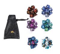 Cusdie 6 Sets/42 Pcs DND Dice Polyhedral Dice Set with Dragon Eye Bag, Color Blending D&D Dice Set for Dungeons and Dragons, RPG, Table Games