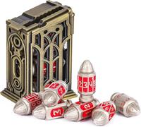 cusdie 7-Die Bullet-Shaped Metal Dice Set DND Dice Set in Metal Clip Case