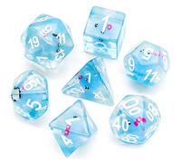 cusdie 7-Die DND Dice, Polyhedral Dice Set Filled with Animal, for Dungeons and Dragons Role Playing Game D&D Dice (Octopus)