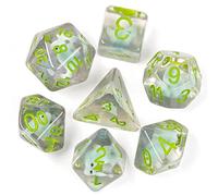 cusdie 7-Die DND Dice, Polyhedral Dice Set Filled with Animal, for Dungeons and Dragons Role Playing Game D&D Dice (Dinosaur)