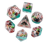 cusdie 7-Die DND Dice, Polyhedral Dice Set Filled with Animal, for Role Playing Game Dungeons and Dragons D&D Dice (Panda w/Bamboo)