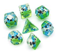 cusdie 7-Die DND Dice, Polyhedral Dice Set Filled with Animal, for Role Playing Game Dungeons and Dragons D&D Dice (Panda)